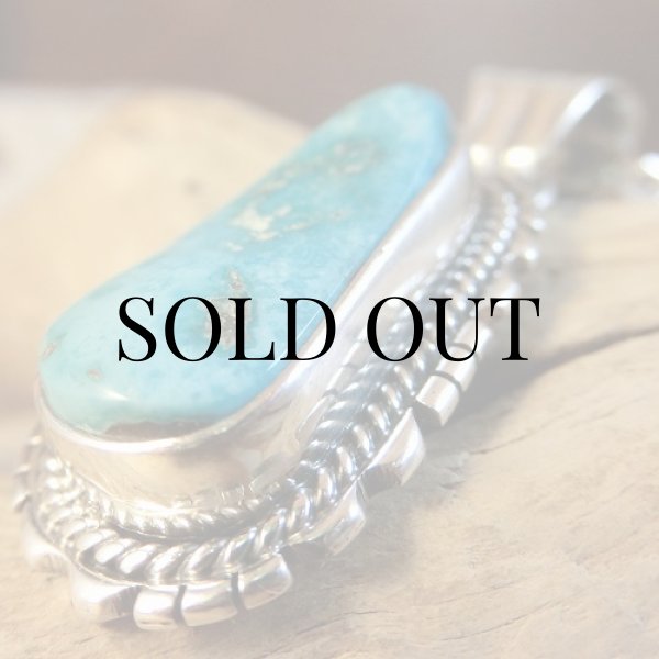 画像6: ナバホ族：サニーサイド ターコイズ ペンダント (6)