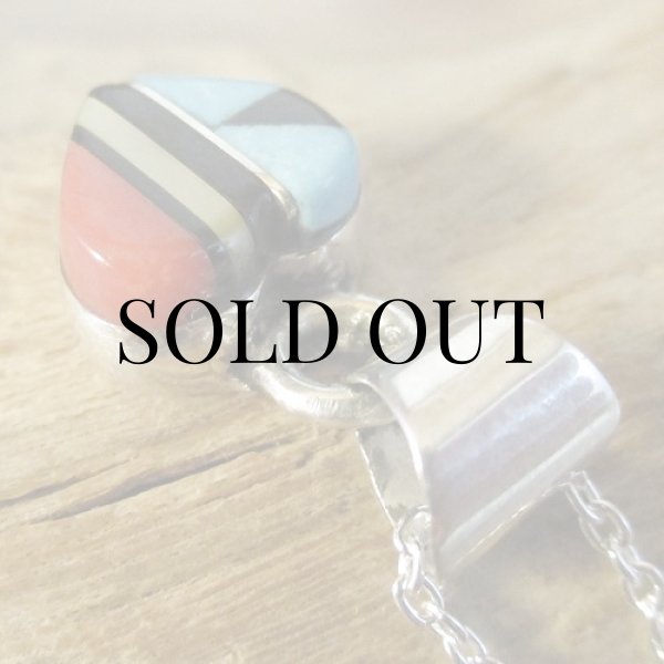 画像5: ズニ族:ハート型 マルチインレイ ペンダント (5)