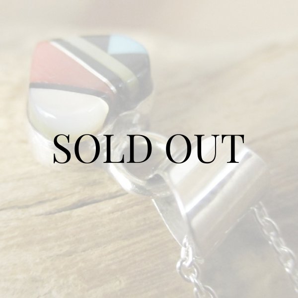 画像5: ズニ族：ハート型 マルチインレイ ペンダント (5)