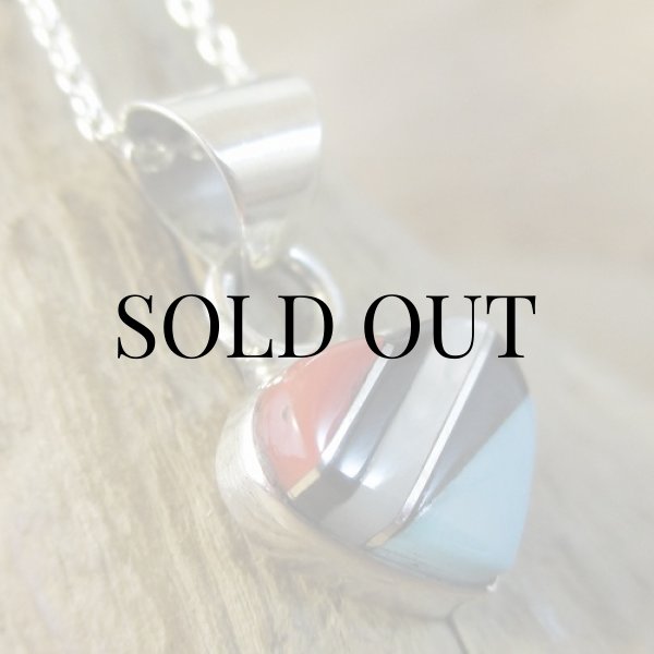 画像3: ズニ族：ハート型 マルチインレイ ペンダント (3)