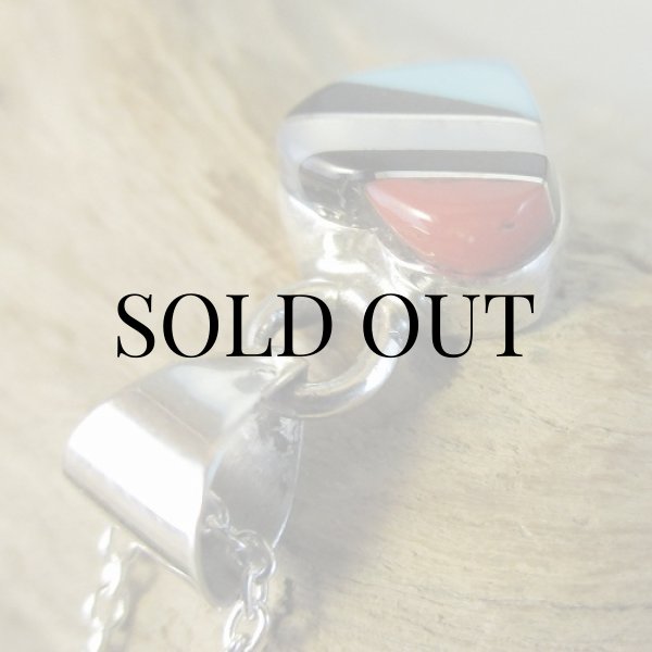 画像4: ズニ族：ハート型 マルチインレイ ペンダント (4)