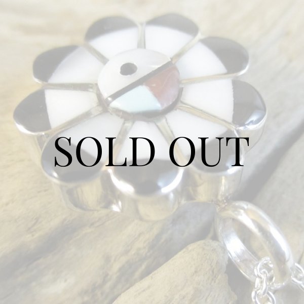 画像5: ズニ族：サンフェイス インレイ ペンダント (5)