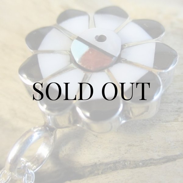 画像4: ズニ族：サンフェイス インレイ ペンダント (4)