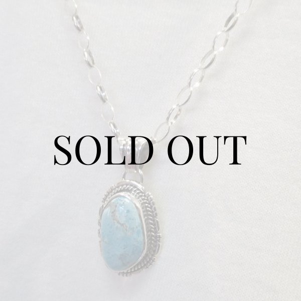 画像9: ナバホ族:サニーサイド ターコイズ ペンダント (9)