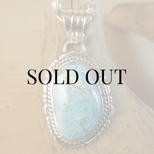 画像2: ナバホ族:サニーサイド ターコイズ ペンダント (2)