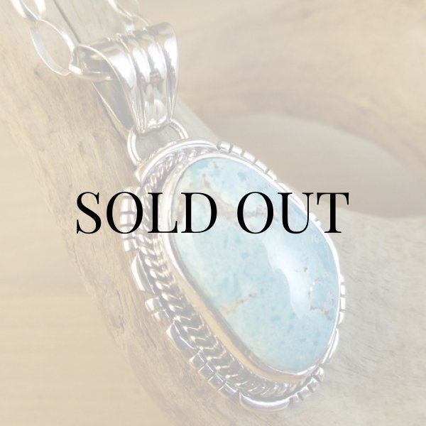 画像3: ナバホ族:サニーサイド ターコイズ ペンダント (3)