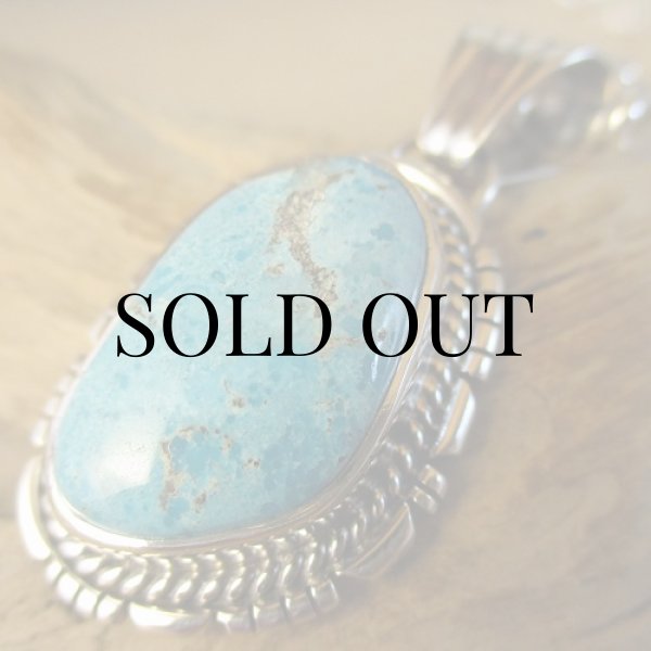 画像7: ナバホ族:サニーサイド ターコイズ ペンダント (7)