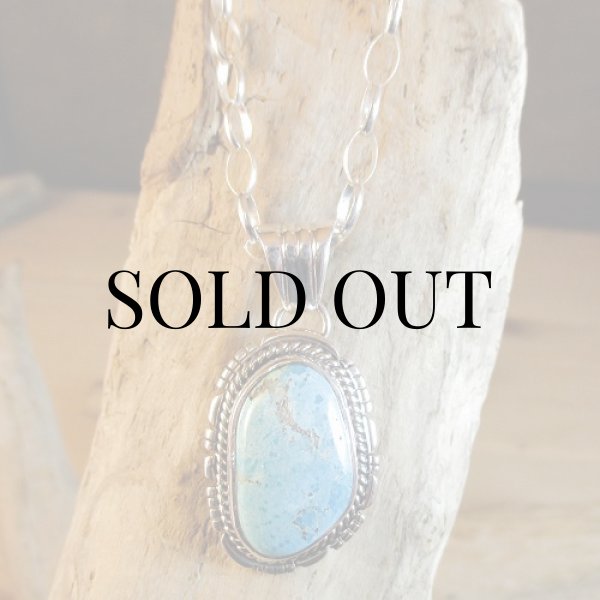 画像4: ナバホ族:サニーサイド ターコイズ ペンダント (4)