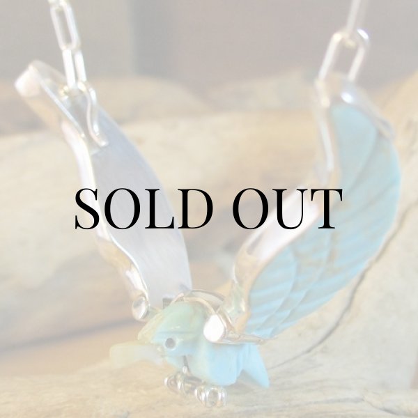 画像6: ナバホ族：ターコイズ イーグル チョーカー (6)