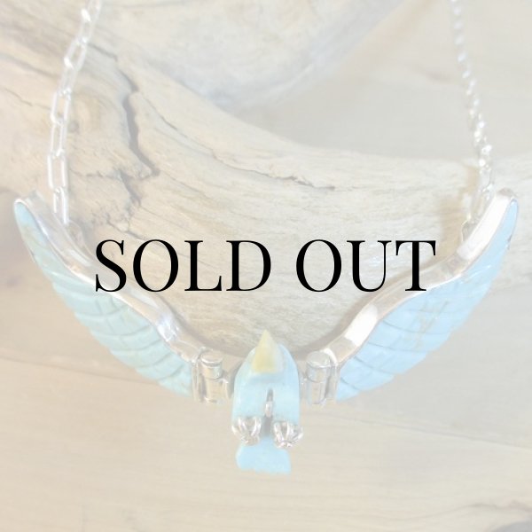 画像11: ナバホ族：ターコイズ イーグル チョーカー (11)