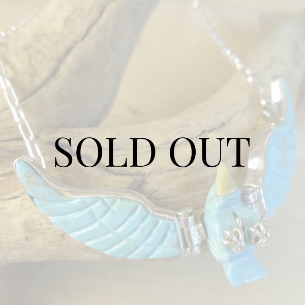 画像4: ナバホ族：ターコイズ イーグル チョーカー (4)