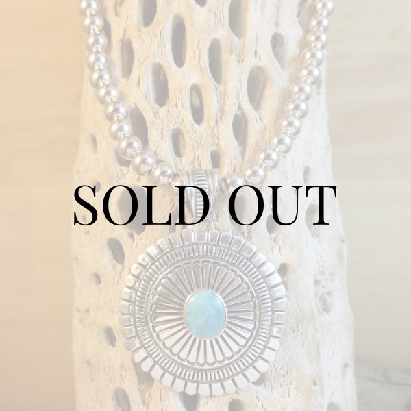 画像8: ナバホ族:Orvill White タイロンターコイズ ペンダントトップ (8)