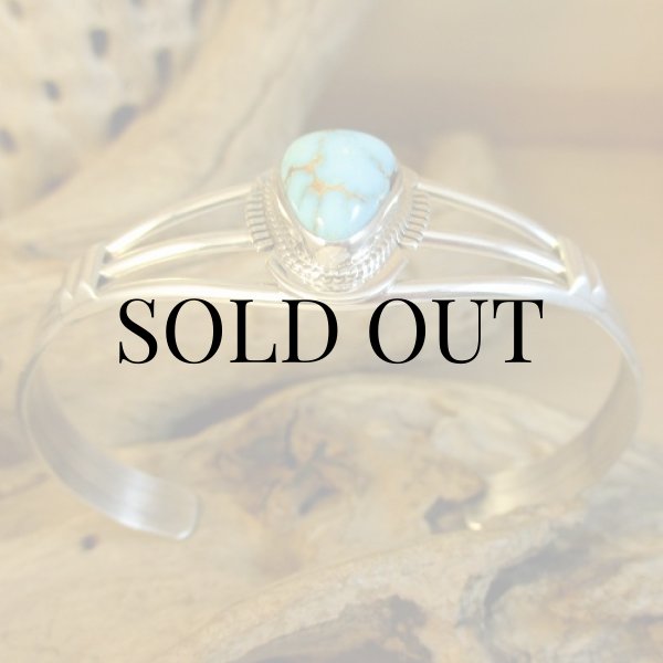 画像4: ナバホ族：キャンデラリアターコイズ カフブレスレット (4)