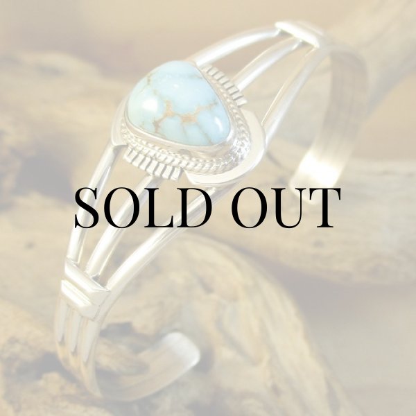 画像6: ナバホ族：キャンデラリアターコイズ カフブレスレット (6)