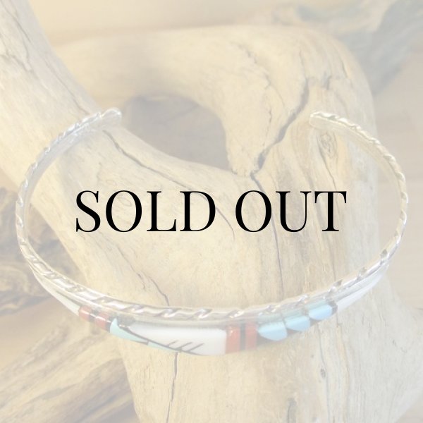 画像6: ズニ族：マルチストーン インレイ カフブレスレット (6)