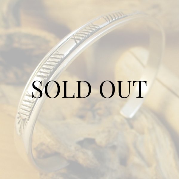 画像5: ナバホ族：Bruce Morgan チゼルワーク シルバー カフブレスレット (5)