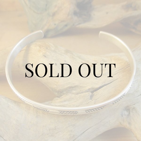 画像7: ナバホ族：Bruce Morgan チゼルワーク シルバー カフブレスレット (7)