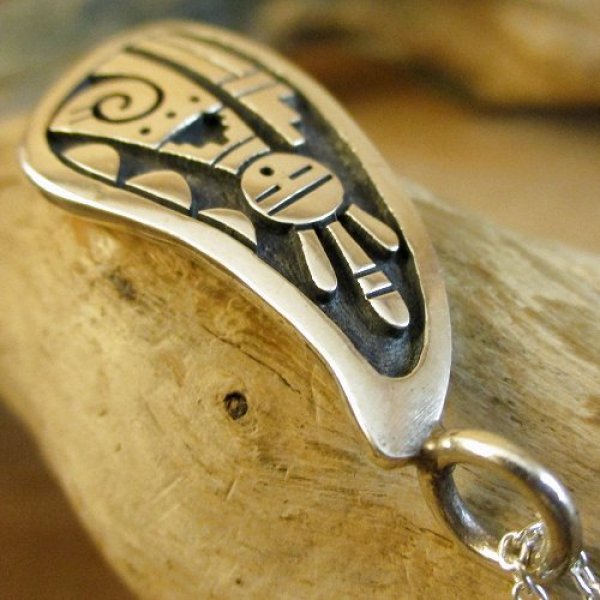 画像5: ホピ族：Sparky Masawytewa シャラコモチーフ ペンダント (5)