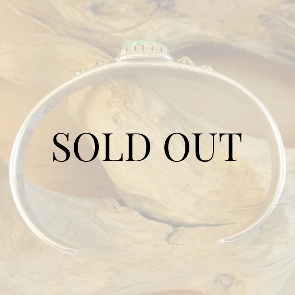 画像7: ナバホ族：Orvill White モーニングスターターコイズ カフブレスレット (7)