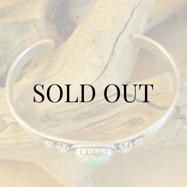 画像8: ナバホ族：Orvill White モーニングスターターコイズ カフブレスレット (8)