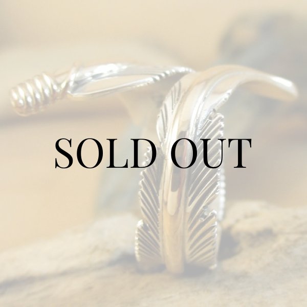 画像5: ナバホ族：Harvey Mace イーグルフェザー12KGF フリーサイズリング (5)