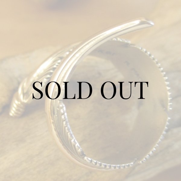 画像6: ナバホ族：Harvey Mace イーグルフェザー12KGF フリーサイズリング (6)