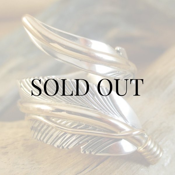 画像3: ナバホ族：Harvey Mace イーグルフェザー12KGF フリーサイズリング (3)