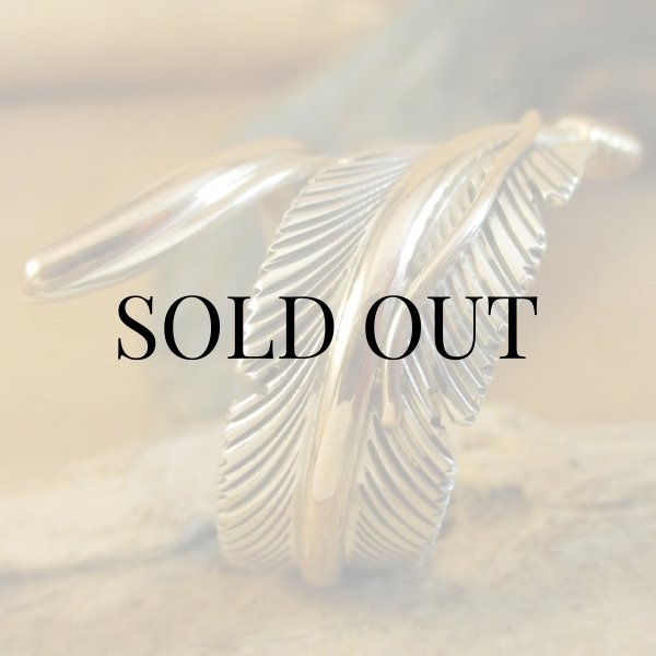 画像4: ナバホ族：Harvey Mace イーグルフェザー12KGF フリーサイズリング (4)