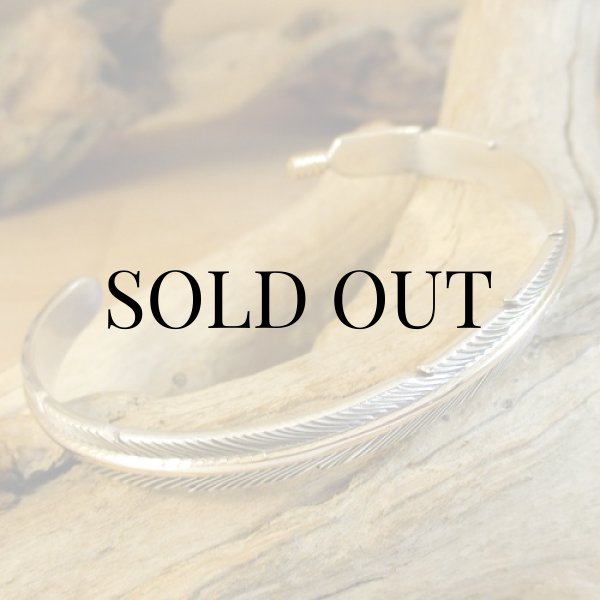 画像3: ナバホ族：Harvey Mace イーグルフェザー12KGF カフブレスレット (3)