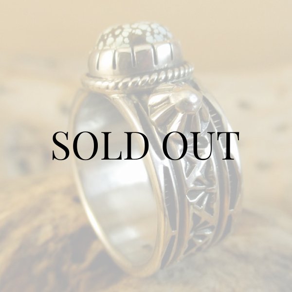 画像5: ナバホ族：Orville White #8ターコイズ リング 19号 (5)