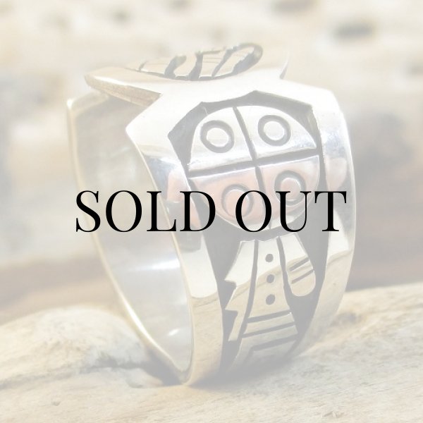 画像9: ホピ族：Sparky Masawytewa ドラゴンフライデザイン リング 18号 (9)