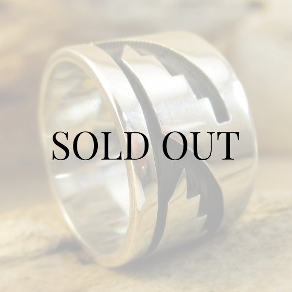 画像8: ホピ族：Iva Casuse ウォーターデザイン リング 14号 (8)