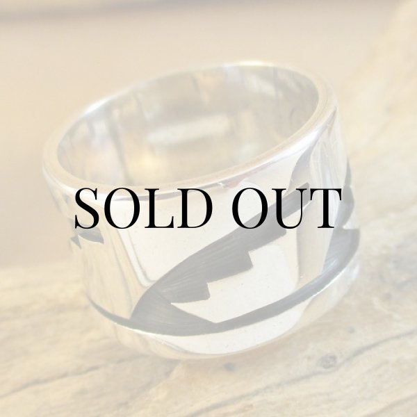 画像3: ホピ族：Iva Casuse ウォーターデザイン リング 14号 (3)