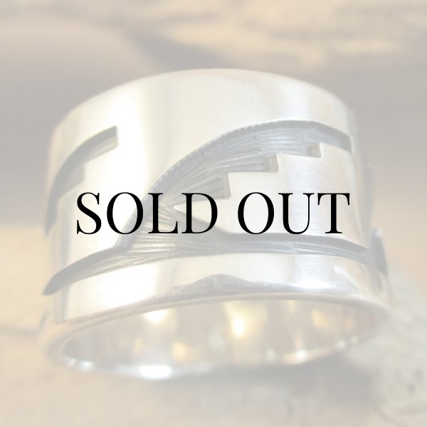 画像7: ホピ族：Iva Casuse ウォーターデザイン リング 14号 (7)