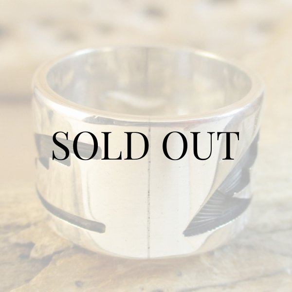 画像4: ホピ族：Iva Casuse ウォーターデザイン リング 14号 (4)