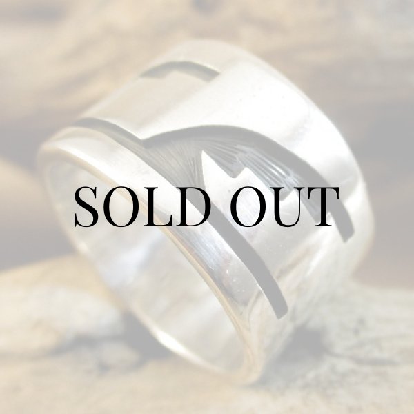 画像5: ホピ族：Iva Casuse ウォーターデザイン リング 14号 (5)