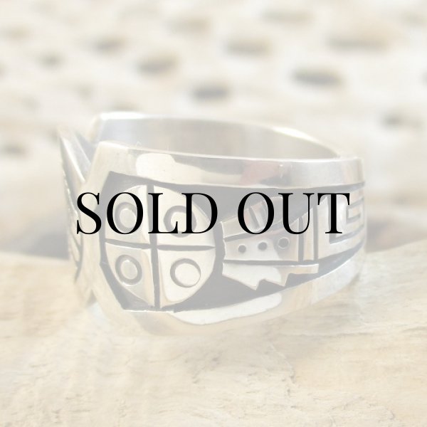 画像7: ホピ族：Sparky Masawytewa ドラゴンフライデザイン リング 18号 (7)