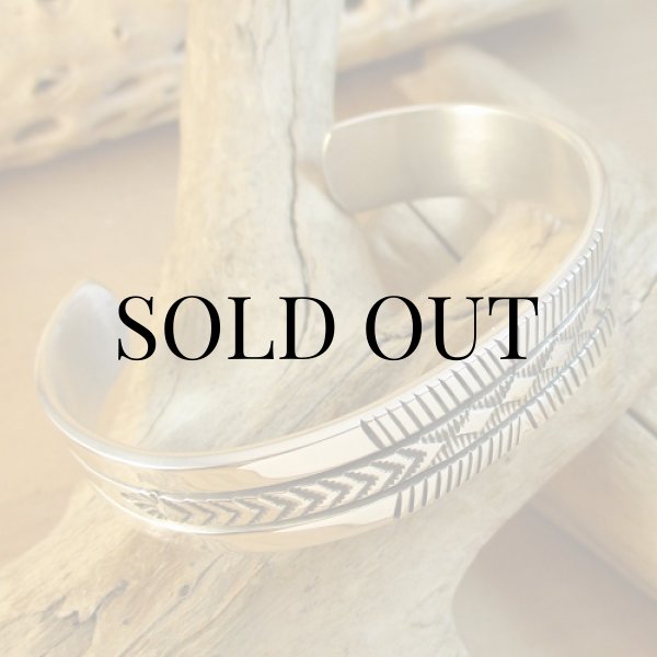 画像3: ナバホ族：Bruce Morgan スタンプワーク シルバー カフブレスレット (3)