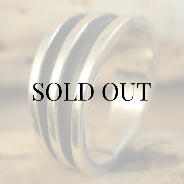 画像5: ナバホ族：Tom Hawk 3ラインデザイン リング (5)