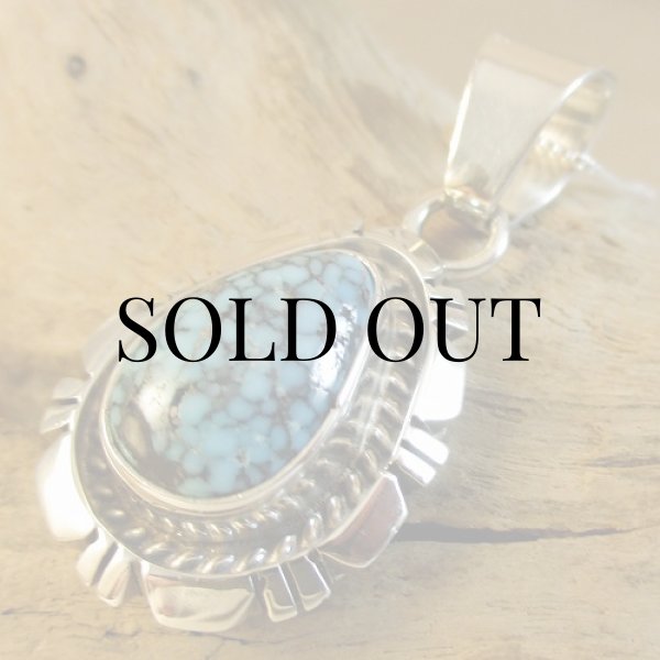 画像7: ナバホ族：Richard Curely キングマン ターコイズ ペンダント (7)