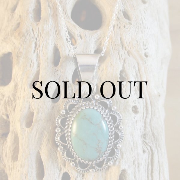 画像9: ナバホ族：John Delvin グリーンターコイズ ペンダント (9)