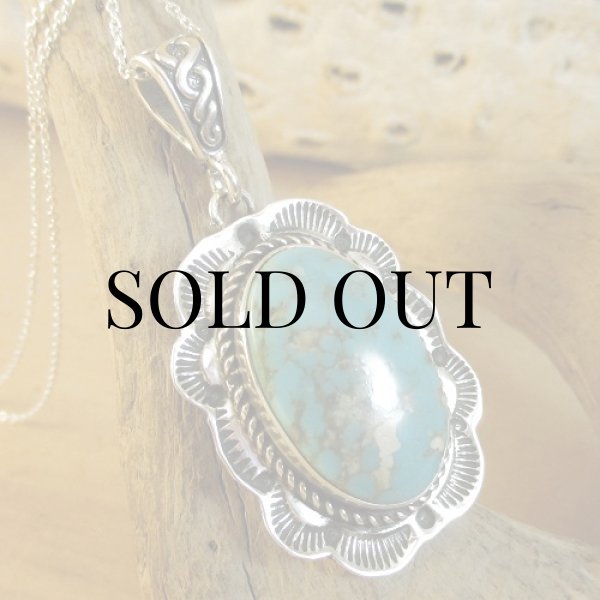 画像3: ナバホ族：グリーンターコイズ ペンダント (3)