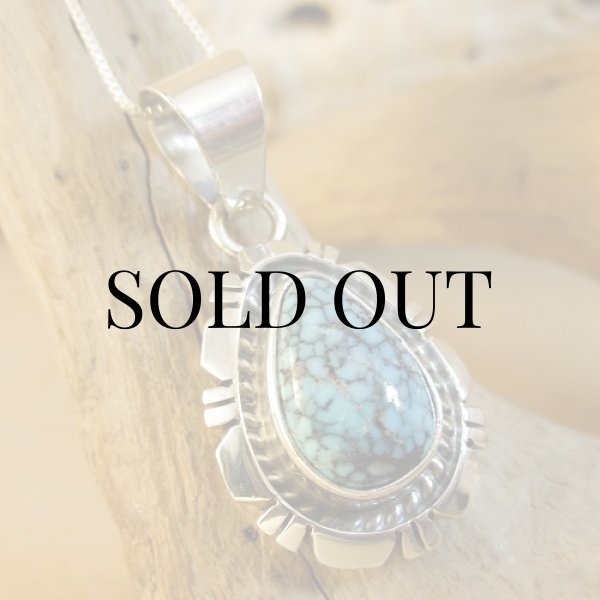 画像3: ナバホ族：Richard Curely キングマン ターコイズ ペンダント (3)