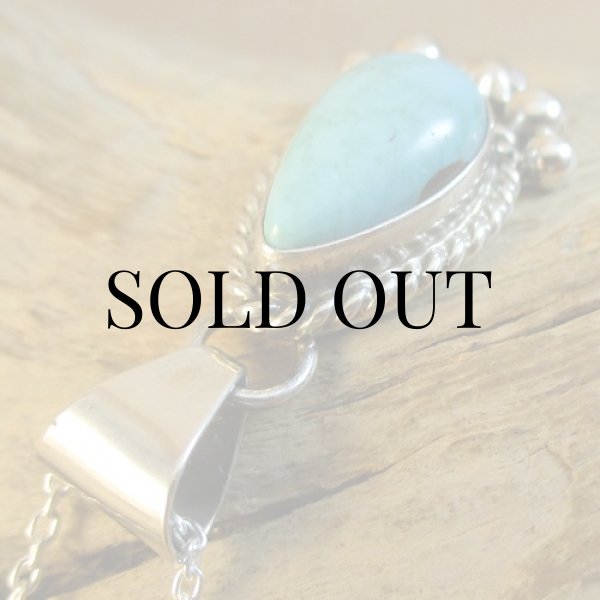 画像5: ナバホ族：E.M.Linkin キャリコレイクターコイズ ペンダント (5)