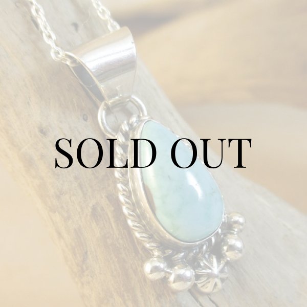 画像3: ナバホ族：E.M.Linkin キャリコレイクターコイズ ペンダント (3)