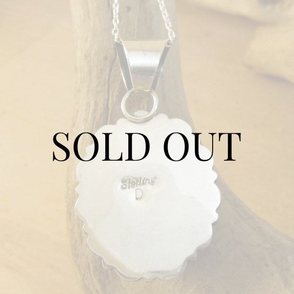 画像4: ナバホ族：John Delvin グリーンターコイズ ペンダント (4)