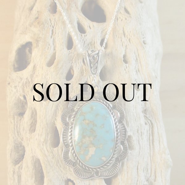 画像9: ナバホ族：グリーンターコイズ ペンダント (9)