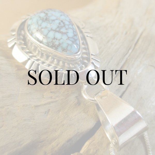 画像6: ナバホ族：Richard Curely キングマン ターコイズ ペンダント (6)