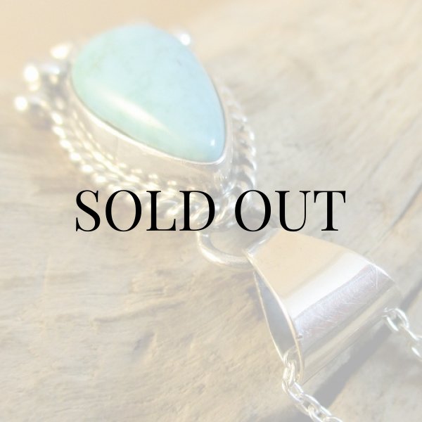 画像6: ナバホ族：E.M.Linkin キャリコレイクターコイズ ペンダント (6)