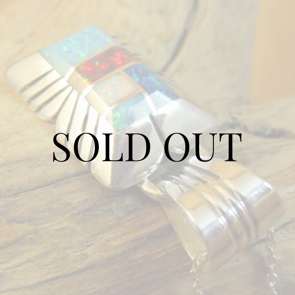 画像6: ナバホ族：Chester Benally オパール インレイ ペンダント (6)